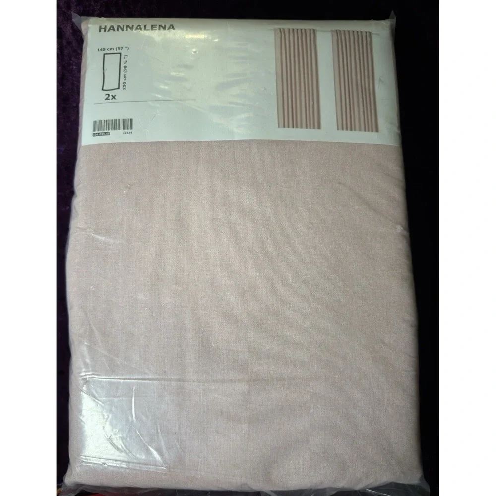 Ikea HANNALENA Curtains PINK Room Darkening 57x98 ½ 